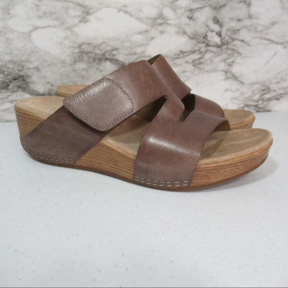 Dansko Shoes - Dansko Women's Lacee Burnished Calf Wedge Sandals Size 39 | Brown